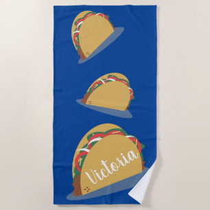 Serviette de plage bleue flottante Taco