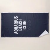 Serviette de plage bleue simple moderne signe du z (Devant)