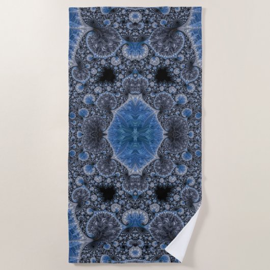 Serviette De Plage Bleus Abstract (Devant)