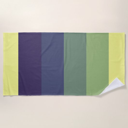 Serviette De Plage Bleus + Blocage couleur vert (Devant)