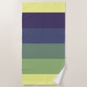 Serviette De Plage Bleus + Blocage couleur vert (Devant)