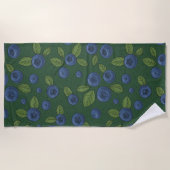 Serviette De Plage Bleus sur vert foncé (Devant)