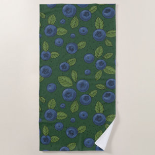 Serviette De Plage Bleus sur vert foncé