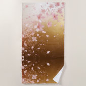 Serviette De Plage Blizzard en fleur de cerisier sur or (Devant)