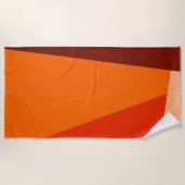 Serviette De Plage Bloc de couleur géométrique moderne rouge orange c (Devant)