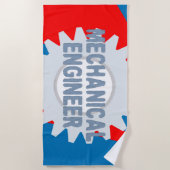 Serviette De Plage Bloc de couleur mécanique (Devant)