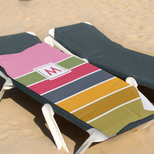 Serviette De Plage Bloc de couleur monogramme Gras trié