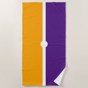 Serviette De Plage Bloc de couleur violet royal moderne et orange dor