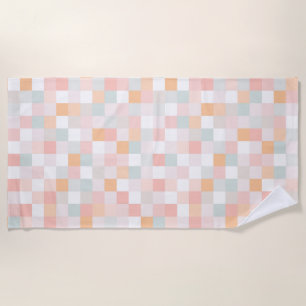 Serviette De Plage Bloc de pixel arc-en-ciel de jeu informatique 8 bi