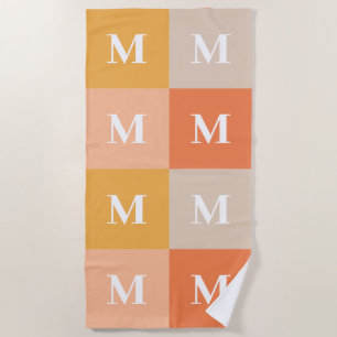 Serviette De Plage Bloc monogram geometric color