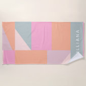 Serviette De Plage Blocage couleur pastel mignon Géométrique Personna (Devant)