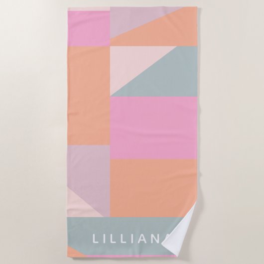 Serviette De Plage Blocage couleur pastel mignon Géométrique Personna (Devant)