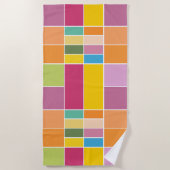 Serviette De Plage Blocs géométriques au printemps (Devant)