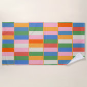 Serviette De Plage Blocs longs Motif Pop coloré (Devant)