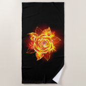 Serviette De Plage Blooming Fire Rose (Devant)