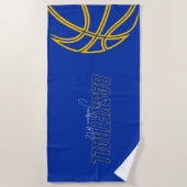 Serviette De Plage Blue Basketball Player Nom Numéro Coach Sports (Devant)