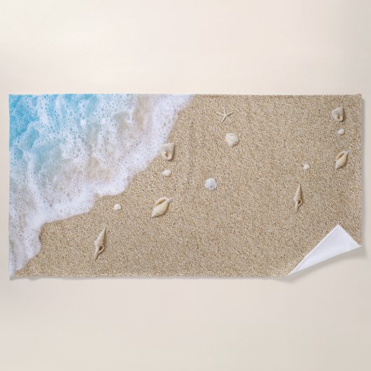 Serviette De Plage Blue Beach Waves (Devant)