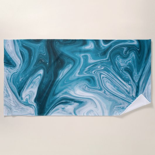 Serviette De Plage Blue Beach Waves Abstract (Devant)