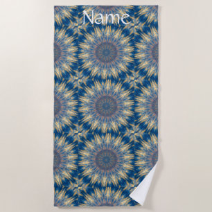 Serviette De Plage Blue Chakra Kaleidoscope Thunder_Cove