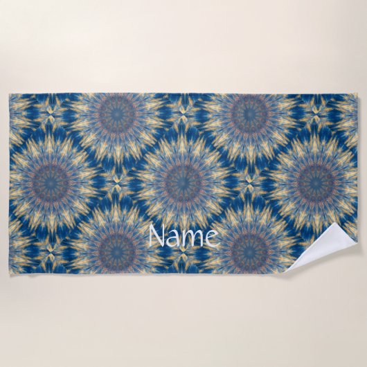 Serviette De Plage Blue Chakra Kaleidoscope Thunder_Cove (Devant)
