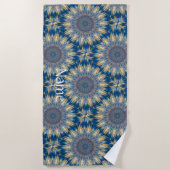 Serviette De Plage Blue Chakra Kaleidoscope Thunder_Cove (Devant)