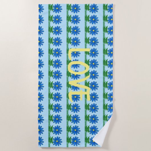 Serviette de plage Blue Daisies (Devant)