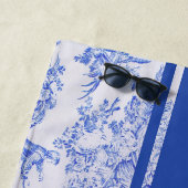 Serviette De Plage Blue French Toile Nom personnalisé (En situation)