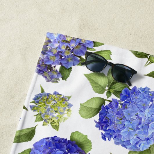 Serviette De Plage Blue Hydrangeas (En situation)