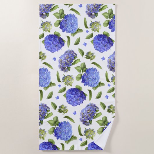 Serviette De Plage Blue Hydrangeas (Devant)