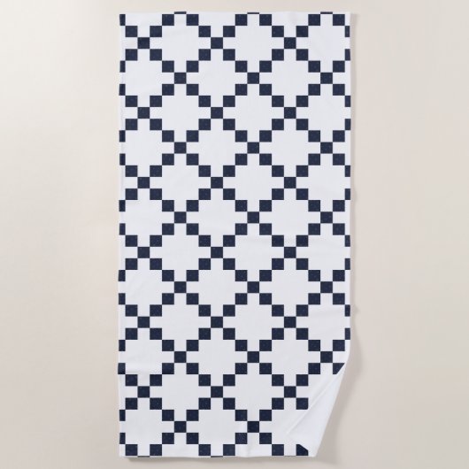 Serviette De Plage Blue Irish Mariage Chain Quilt Motif Beach Serviet (Devant)
