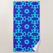 Serviette De Plage Blue kaleidoscope flourished (Devant)
