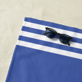 Serviette De Plage Blue Navy Ancres nautiques club voile baleine (En situation)