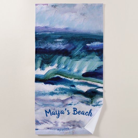 Serviette De Plage Blue Ocean Beach Pool Towel - PERSONNALISER (Devant)