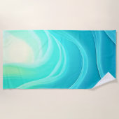 Serviette De Plage Blue Ocean Serenity Waves Abstrait Design (Devant)