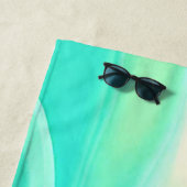 Serviette De Plage Blue Ocean Serenity Waves Abstrait Design (En situation)