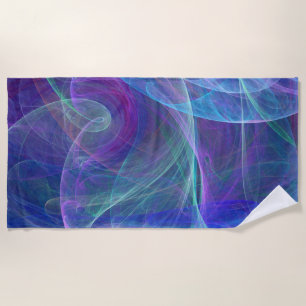 Serviette De Plage Blue Purple Turquoise Airy Abstraction