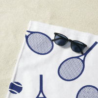 Blue Retro Racquettes Ball Motif Joueur de tennis