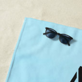 Serviette De Plage Blue Sky, Initials, Name and Beach Life (En situation)