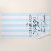 Serviette De Plage Blue Stripe Social Club Custom Wedding Merch Favor (Devant)