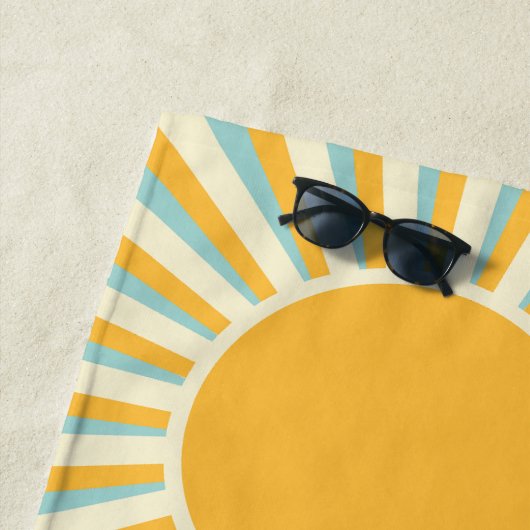 Serviette de plage Blue Sunset Waves (En situation)