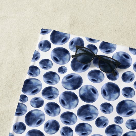 Serviette De Plage Blueberries Imprimer Motif de fruits (En situation)