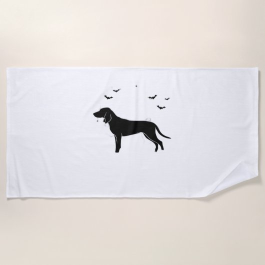 Serviette De Plage Bluetick Chien - Halloween Lune Silhouette Classic (Devant)