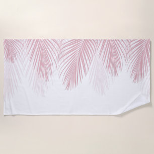 Serviette De Plage Blush Palm Finesse Feuille 2 #tropical #art