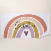 Serviette De Plage Blush Pastel Boho Rainbow Name Beach Towne (Devant)