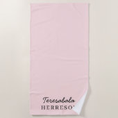 Serviette De Plage Blush Pink Monogram Modern Minimalist Feminine Art (Devant)