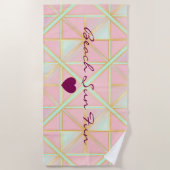 Serviette De Plage Blush Pink Soft Mint Gold Luxury Trendy Collection (Devant)