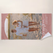 Serviette De Plage Blush Pink Together Typography Couple Valentine (Devant)
