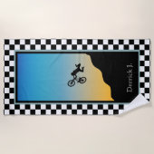 Serviette De Plage BMX Bicycle Moto Cross à carreaux (Devant)