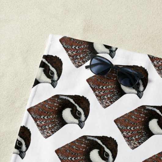 Serviette De Plage Bobwhite Quail Head (En situation)
