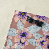 Serviette De Plage Bohème Terracotta rose Fleurs Aquarelle (En situation)